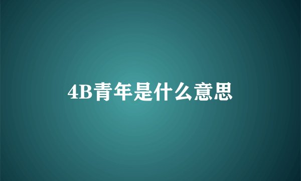 4B青年是什么意思