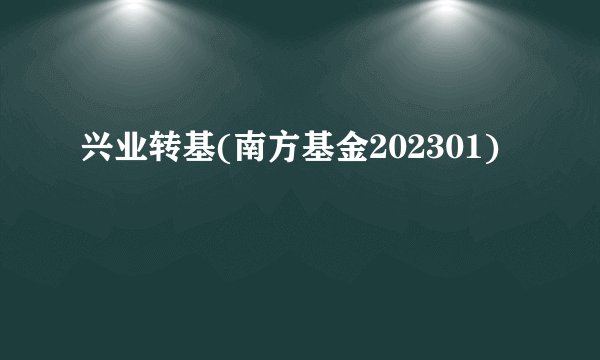兴业转基(南方基金202301)