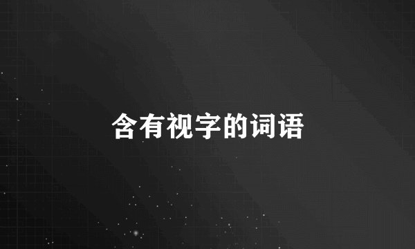含有视字的词语