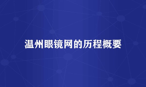 温州眼镜网的历程概要