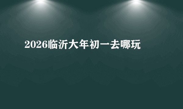 2026临沂大年初一去哪玩