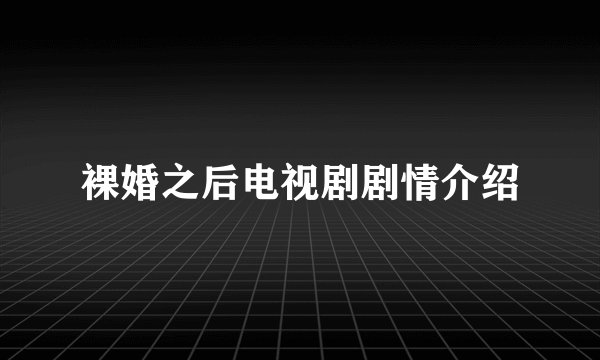 裸婚之后电视剧剧情介绍