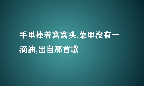 手里捧着窝窝头.菜里没有一滴油,出自那首歌