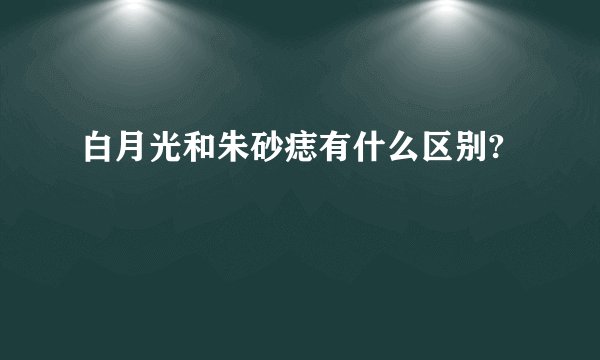 白月光和朱砂痣有什么区别?