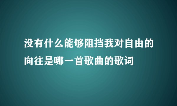 没有什么能够阻挡我对自由的向往是哪一首歌曲的歌词