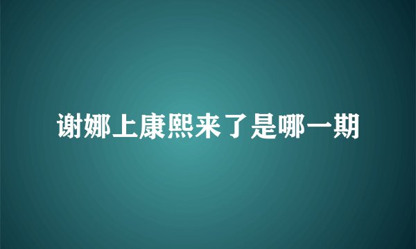 谢娜上康熙来了是哪一期