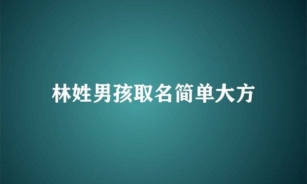 林姓男孩取名简单大方