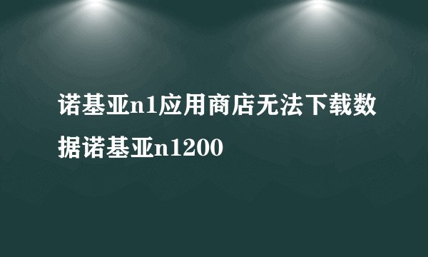 诺基亚n1应用商店无法下载数据诺基亚n1200