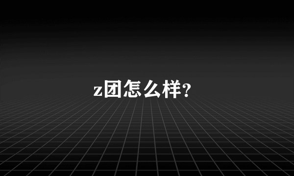 z团怎么样？