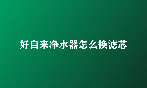 好自来净水器怎么换滤芯