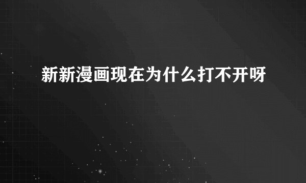 新新漫画现在为什么打不开呀