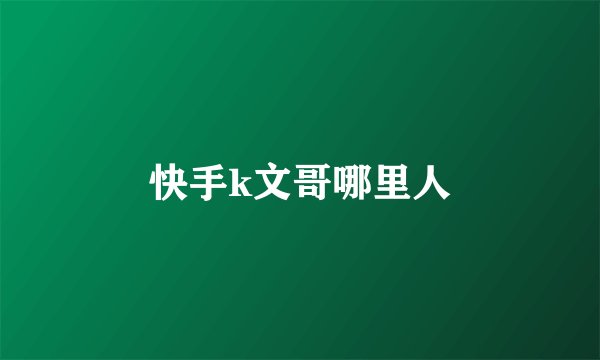 快手k文哥哪里人