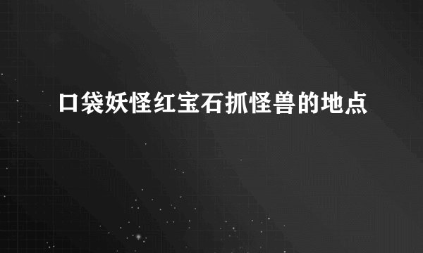 口袋妖怪红宝石抓怪兽的地点