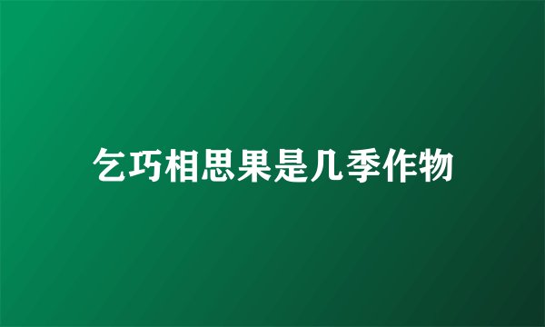 乞巧相思果是几季作物
