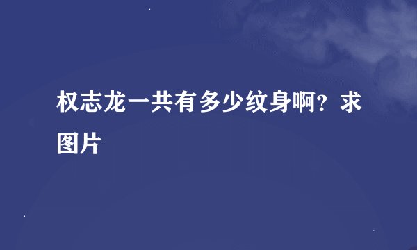 权志龙一共有多少纹身啊?求图片