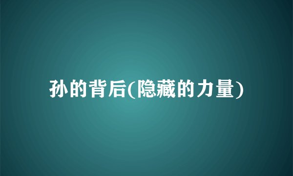 孙的背后(隐藏的力量)
