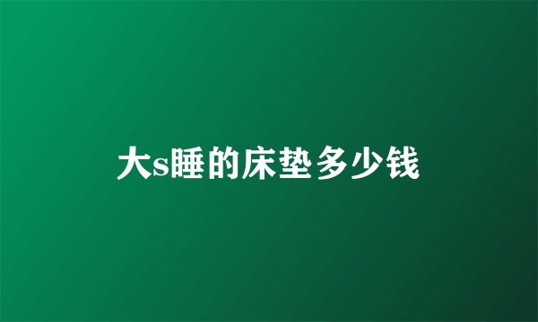 大s睡的床垫多少钱