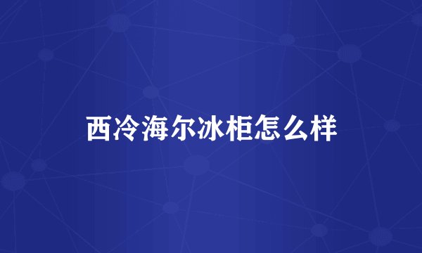 西冷海尔冰柜怎么样