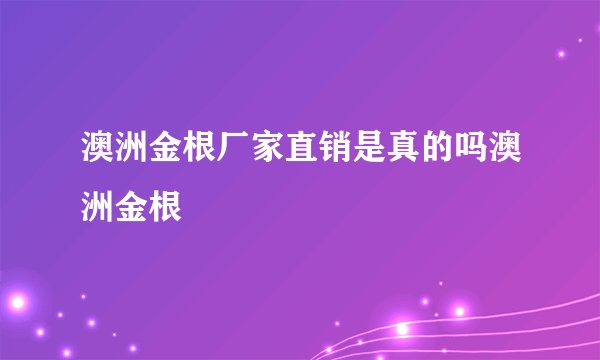 澳洲金根厂家直销是真的吗澳洲金根