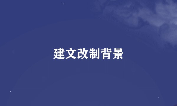 建文改制背景