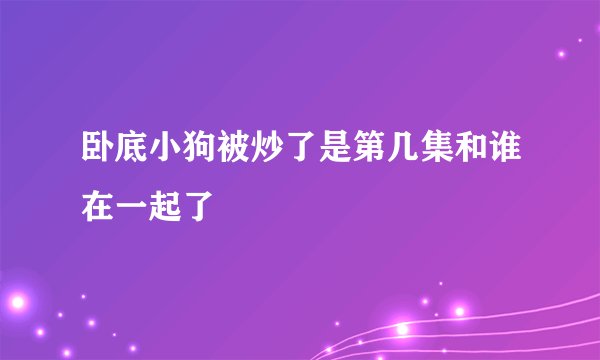 卧底小狗被炒了是第几集和谁在一起了