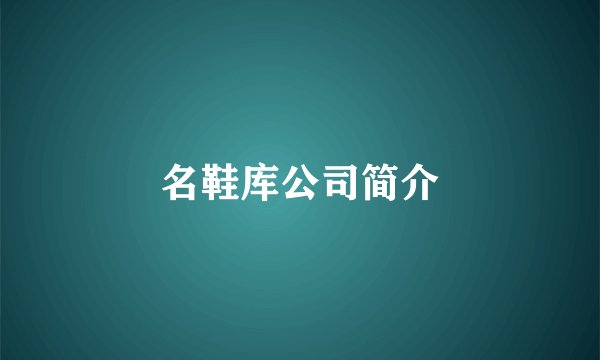 名鞋库公司简介