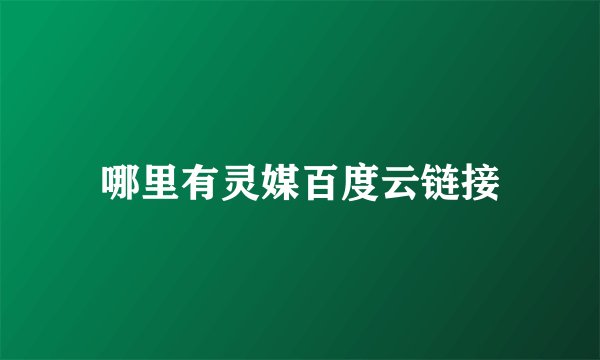 哪里有灵媒百度云链接