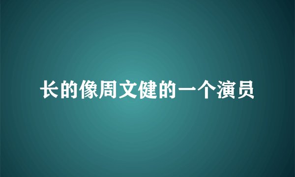 长的像周文健的一个演员