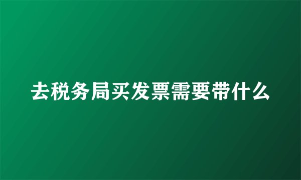 去税务局买发票需要带什么