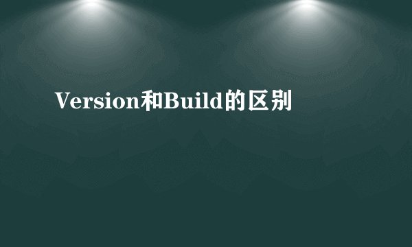 Version和Build的区别