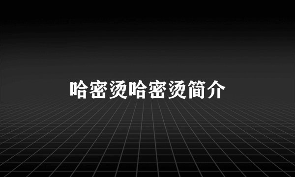 哈密烫哈密烫简介