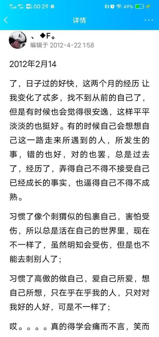 2012年qq空间发表的