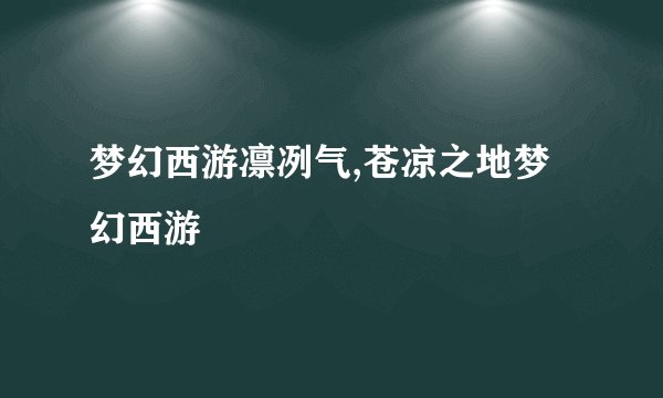 梦幻西游凛冽气,苍凉之地梦幻西游