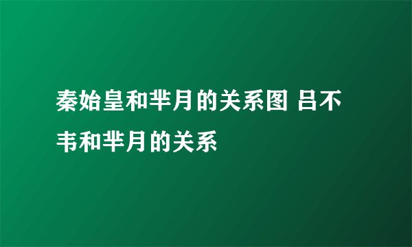 秦始皇和芈月的关系图 吕不韦和芈月的关系