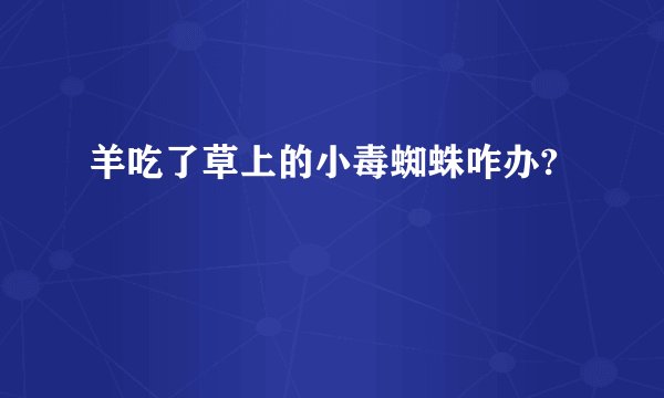 羊吃了草上的小毒蜘蛛咋办?