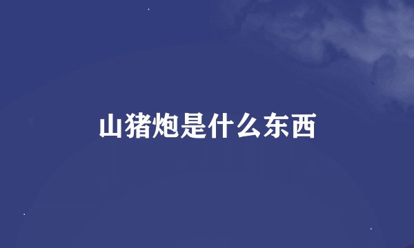 山猪炮是什么东西