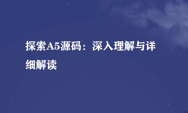 探索A5源码：深入理解与详细解读