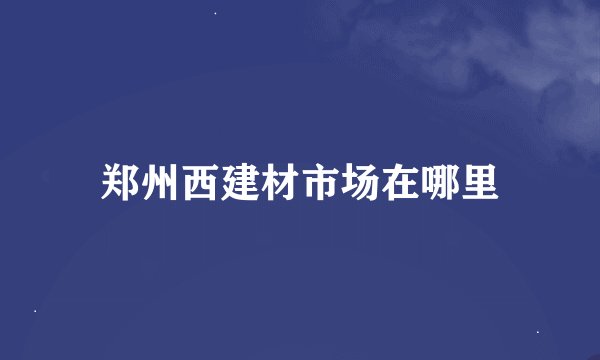 郑州西建材市场在哪里