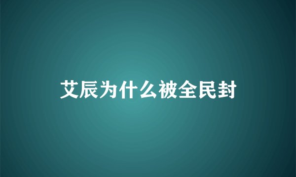 艾辰为什么被全民封