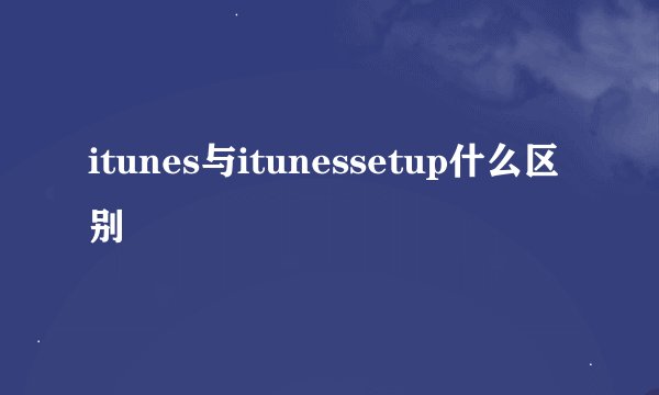 itunes与itunessetup什么区别