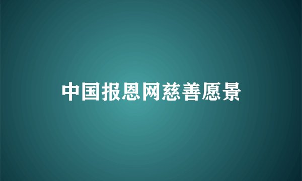 中国报恩网慈善愿景