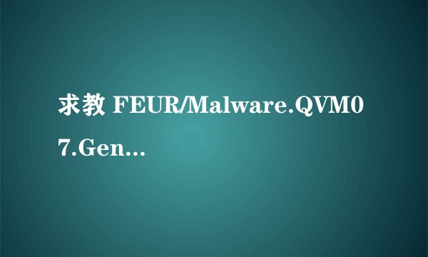 求教 FEUR/Malware.QVM07.Gen 这个文件 到底是不是盗号木马