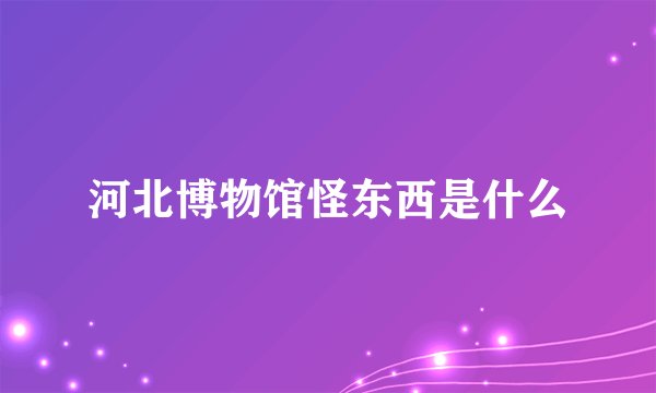 河北博物馆怪东西是什么