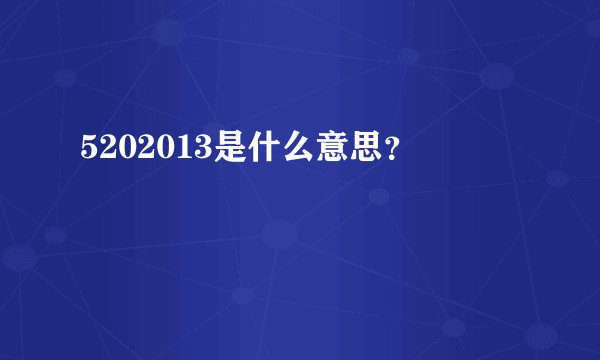 5202013是什么意思?