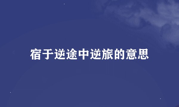 宿于逆途中逆旅的意思