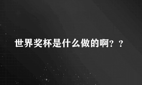 世界奖杯是什么做的啊？？
