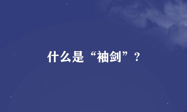 什么是“袖剑”?