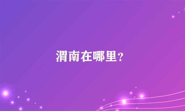 渭南在哪里？
