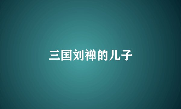 三国刘禅的儿子