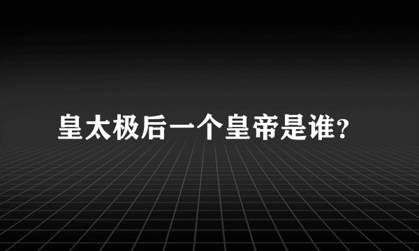 皇太极后一个皇帝是谁？